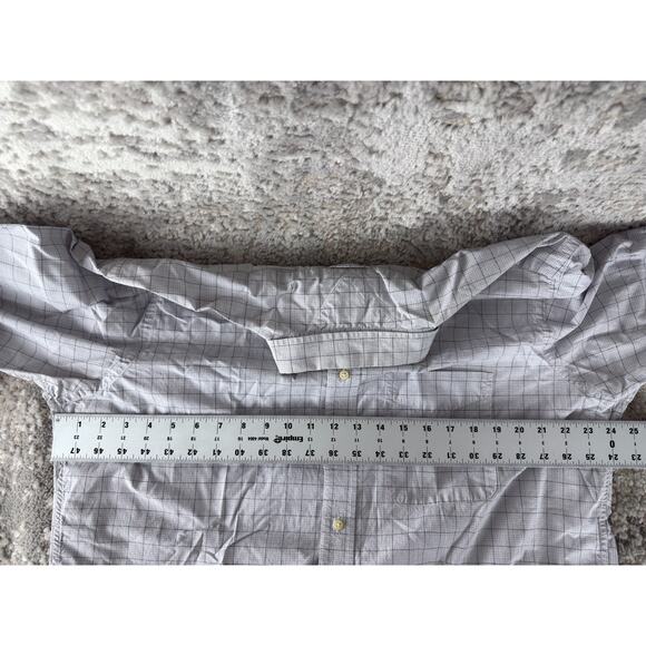 Tommy Hilfiger Size L 16.5 36-37 Checker Button Casual Shirt Gray Long Sleeve - Picture 5 of 9
